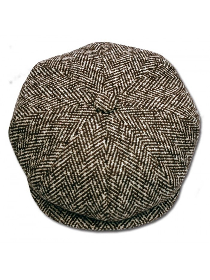 TitFus Herringbone Big Apple Duckbill Ivy Newsboy Irish Tweed Cap Hat - Brown - CT11KIPIKXN