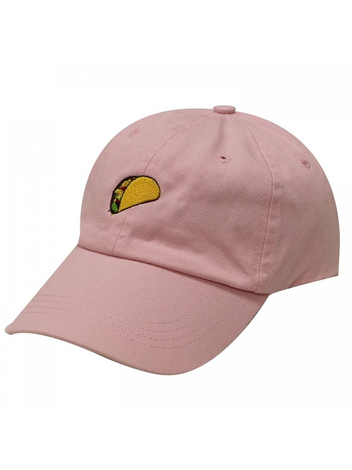 City Hunter C104 Taco Emoji Cotton Baseball Cap Dad Hats 15 Colors - Pink - CG12JQZ94NZ