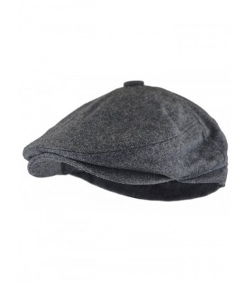 Deewang Fashion Men's Herringbone Tweed Solid newsboy Driving Cabbie- IVY Flat Cap - Grey-5panel - C712NU6GKGY