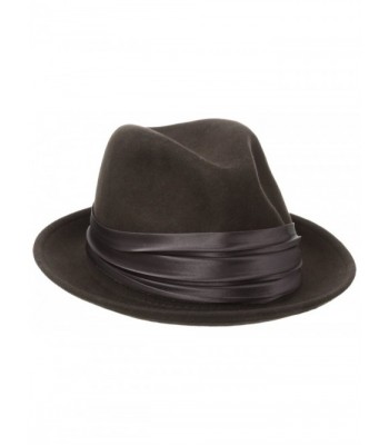 Stacy Adams Men's Crushable Wool Felt Snap Brim Fedora Hat - Brown - CR1158IMURR