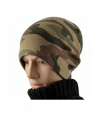 BIKMAN Winter Warm Ski Hat Men's Camouflage Slouchy Beanie Hat - Brown - CD129EG125J