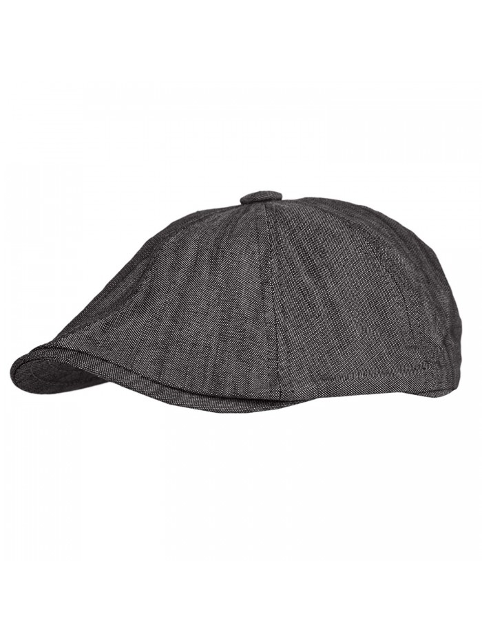 Men's Classic 8 Panel Cotton newsboy Gatsby Cap IVY Hat - Gray ...