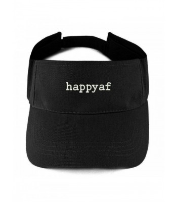 Trendy Apparel Shop happyaf Embroidered 100% Cotton Adjustable Visor - Black - CD17Z3QGXGI