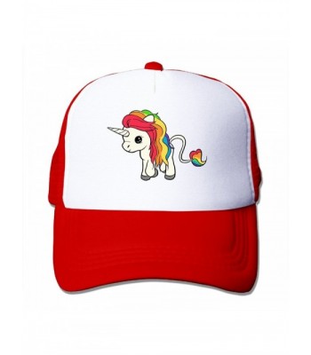 Kexiaos Rainbow Unicorn Baseball Snapback Cap Trainer Hat For Adult - Red - C712KMNNAHZ