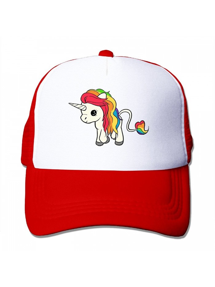 Kexiaos Rainbow Unicorn Baseball Snapback Cap Trainer Hat For Adult - Red - C712KMNNAHZ