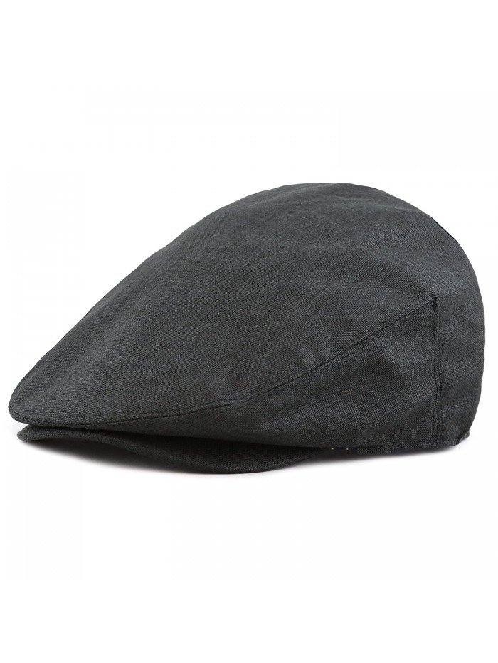 The Hat Depot New High Quality Linen Paisley Lining Cool Newsboy Ivy Hat - Black - C912ENUQ2VP