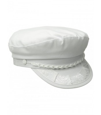 Aegean Unisex Cotton Greek Fisherman's Cap - White - CF11NT6N6WX