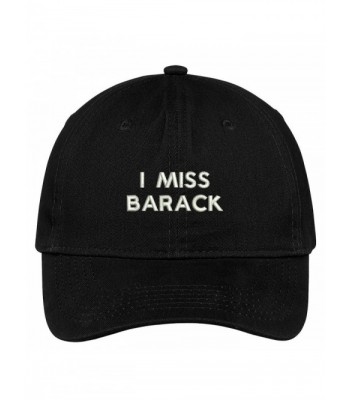 Trendy Apparel Shop I Miss Barack Embroidered 100% Quality Brushed Cotton Baseball Cap - Black - CH17YDOHDI7