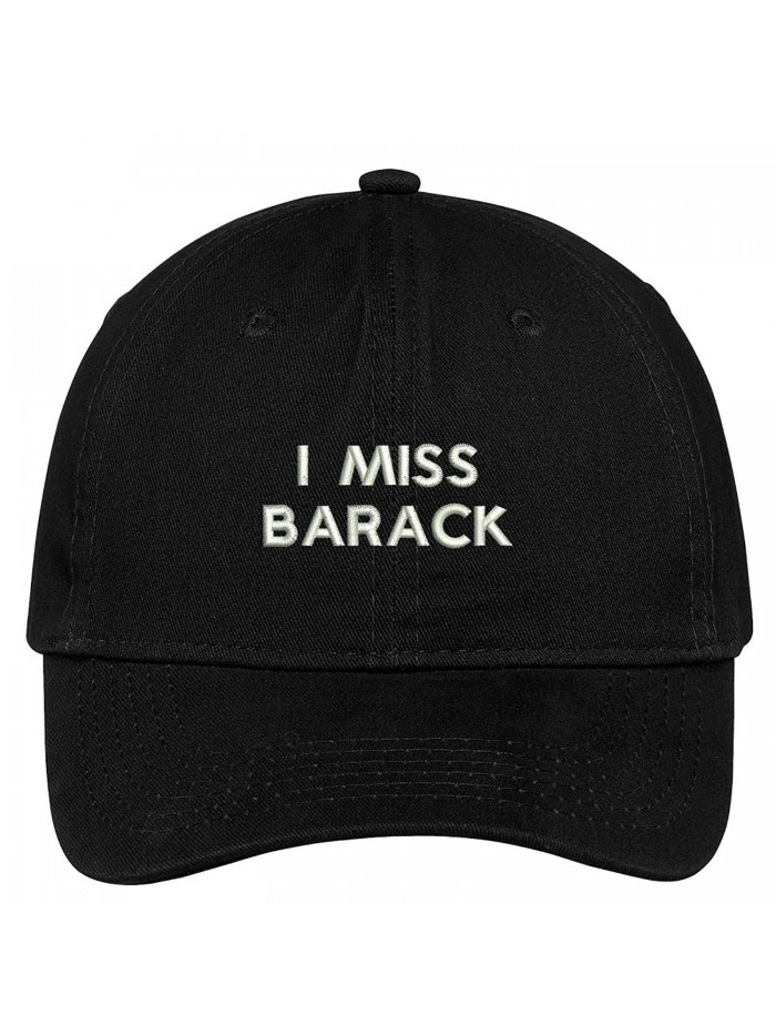 Trendy Apparel Shop I Miss Barack Embroidered 100% Quality Brushed Cotton Baseball Cap - Black - CH17YDOHDI7