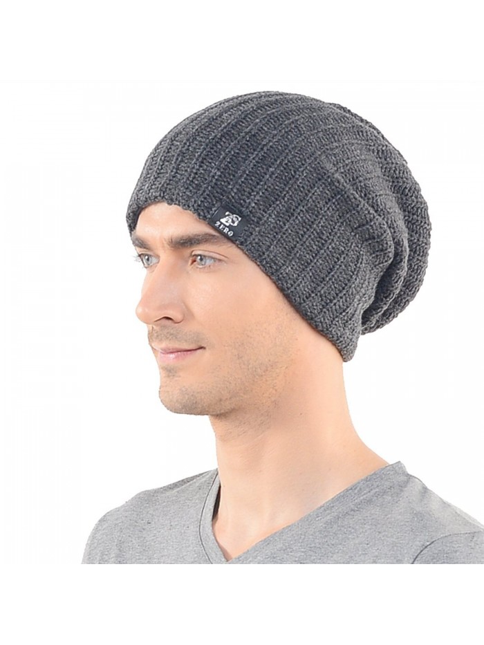 FORBUSITE Unisex Knit Long Daily Slouchy Beanie Skullcap - Dark Gray - CH126L93OV7