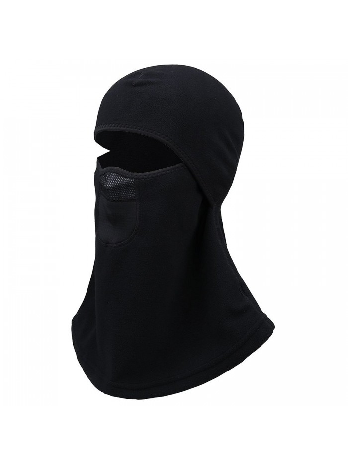 Men & Women Balaclava Ski Mask- Winter Fleece Thermal Balaclava face mask Black One Size - CW12ODUR75D