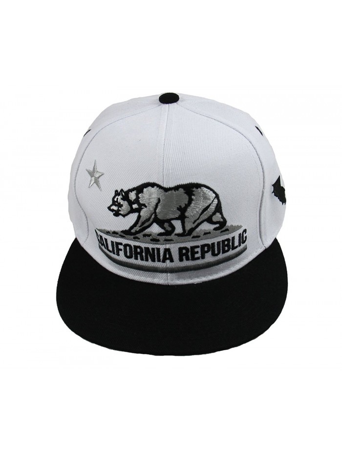 L.O.G.A. California Republic Snap Back Cap - White/Black - CW124GBG941
