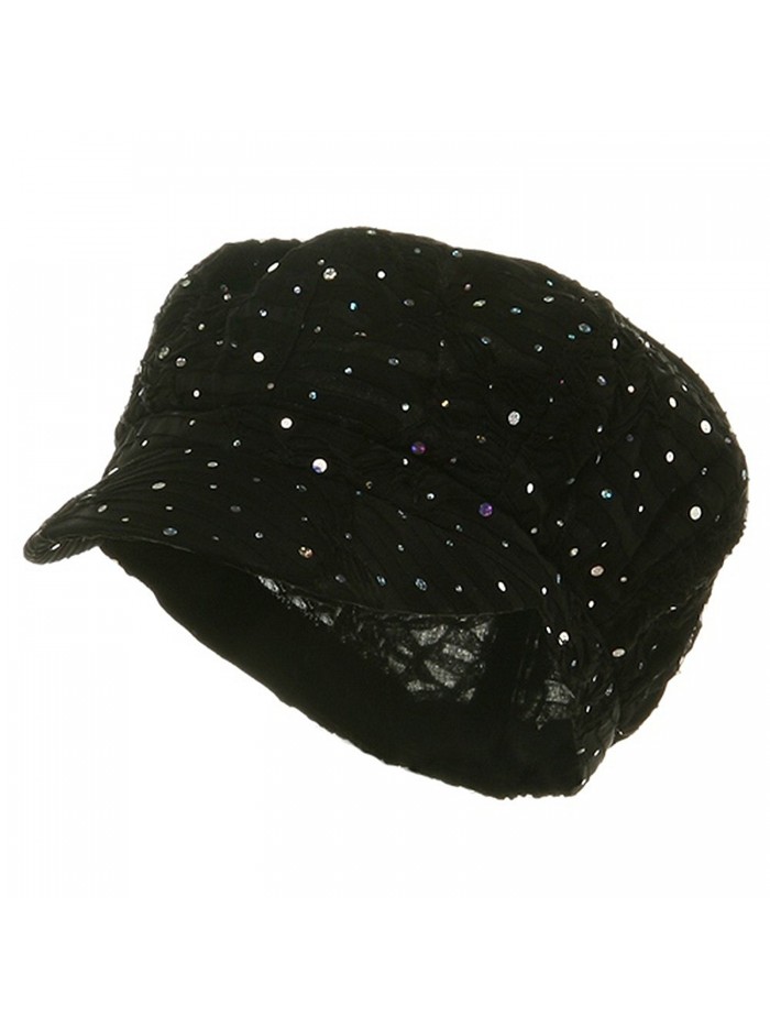 Glitter Newsboy Cap-Black - CQ111GHWUF1