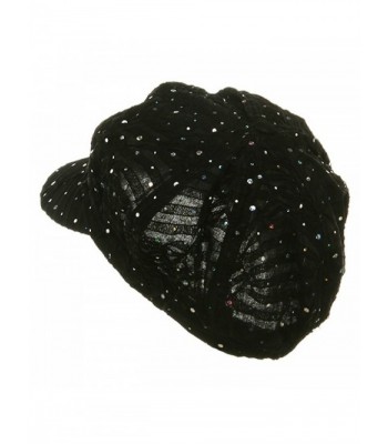 SS Sophia Glitter Newsboy Cap Black