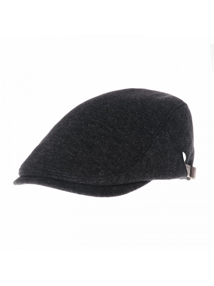 WITHMOONS Wool Soft Melange Simple newsboy Hat Flat Cap SL3126 - Charcoal - CU128MYVX2B