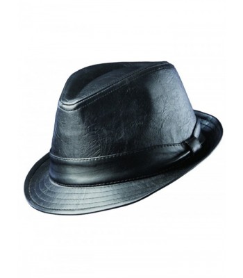 Dorfman Pacific Men's Teardrop Shape 1.5 Inch Brim Fedora Hat - Black - CZ11GU7CDWH