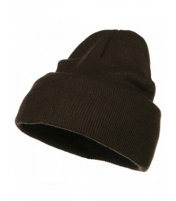 Stretch ECO Cotton Long Beanie - Brown - CM1156XGRV9