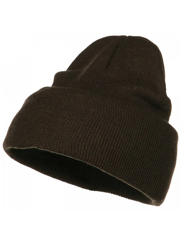 Stretch ECO Cotton Long Beanie - Brown - CM1156XGRV9