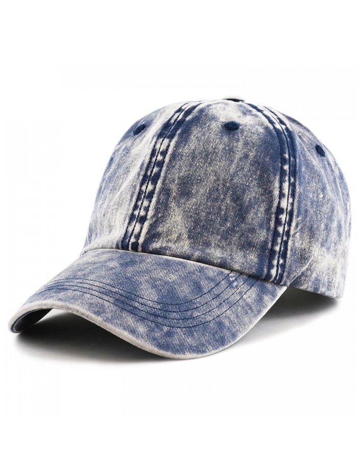 The Hat Depot 1400 Unisex Cotton Pigment Dyed Low Profile Six Panel Plain Cap - Blue - CO12ID8J2YH