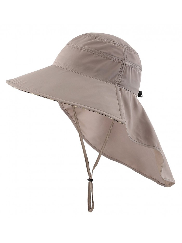 Home Prefer Men's Quick Dry Wide Brim Sun Hats With Neck Flap Fishing Hat UPF50+ - Light Gray - CS184EAOZOG