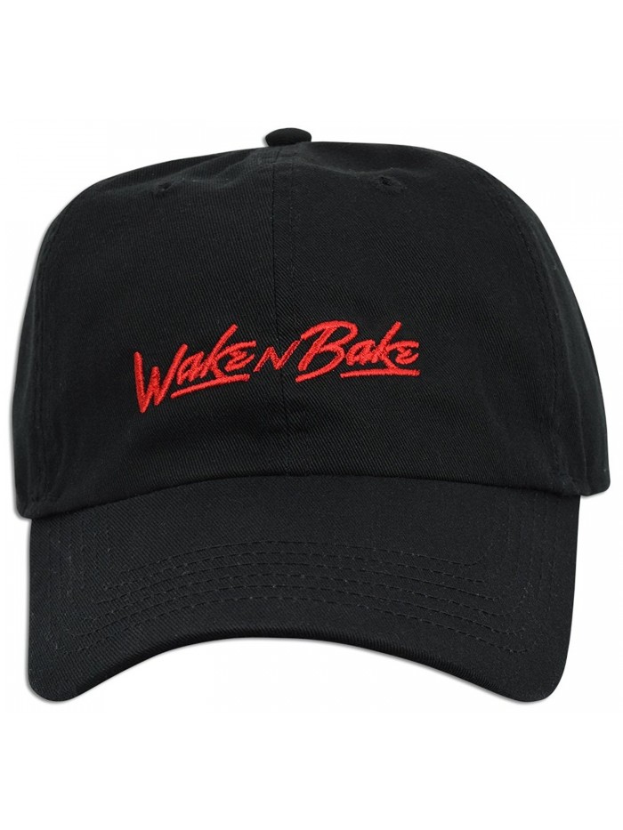 Wake N Bake Hat Dad Embroidered Cap Baseball Curved Unsturctured Bill - Black - CE18278SC85