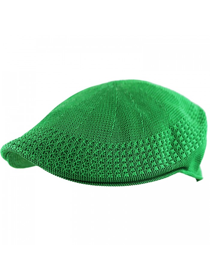 THE HAT DEPOT Classic Mesh Newsboy Ivy Golf Cap Hat - Kelly Green - C81868Z5KXY