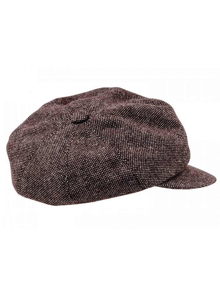 Sterkowski Tweed 8 Quarters Floating Soft Crown Newsboy Cap - Brown - CP11OFSDNSB