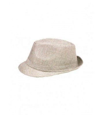 WonderfulDress Adult Short Brim Fashion Fedora Hat - Heather Light Grey - C212BWHVTSD