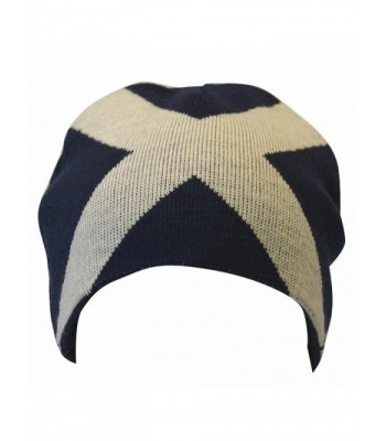 Mens Scotland Cross Design Winter Beanie Hat - Navy/White - CK116J13PET