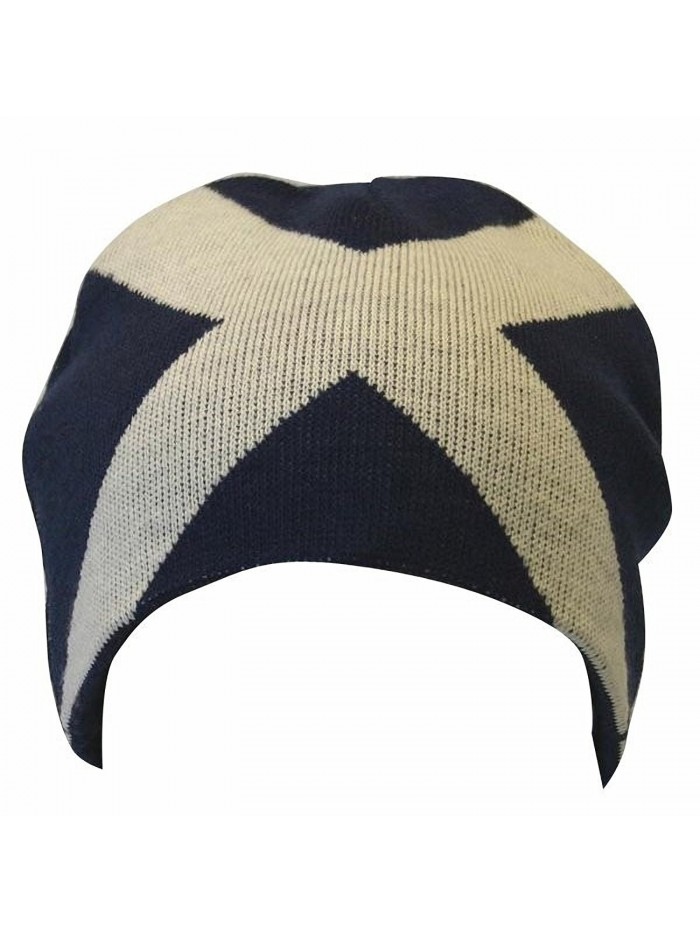 Mens Scotland Cross Design Winter Beanie Hat - Navy/White - CK116J13PET