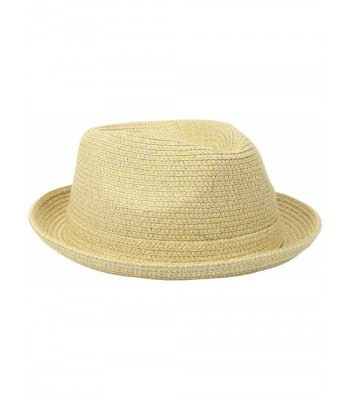 Country Gentleman Men's Joey Snap Brim Braided Fedora Hat - Tan - CB11RIC2Q1L