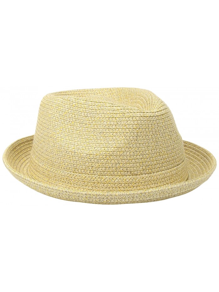 Men's Joey Snap Brim Braided Fedora Hat - Tan - CB11RIC2Q1L