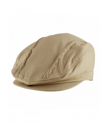 Morehats Stitched Flat Cap Cabbie Hat Gatsby Irish Hunting Newsboy Beret - Beige - CC11LLY6XDT