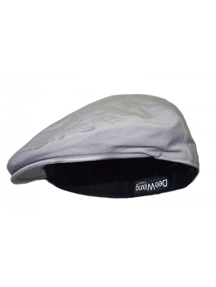Men's Light Weight Newsboy Ivy Cap Flat Brim Hat (L/XL- Grey) - CM12LBZXAWX