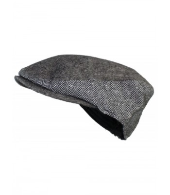 Ted and Jack - Street Easy Fully Adjustable Herringbone/Tweed Newsboy Cap - Light Grey - CC1269WWG2J