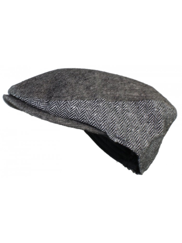 Ted and Jack - Street Easy Fully Adjustable Herringbone/Tweed Newsboy Cap - Light Grey - CC1269WWG2J