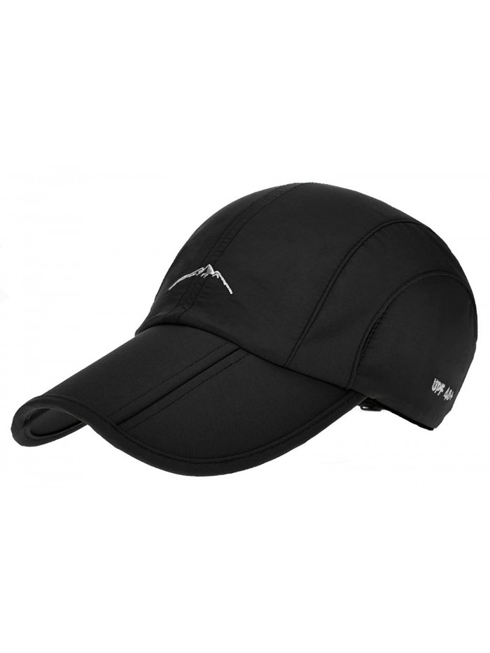 Laquest Sun Hat Packable Cap Long Bill Water Repellent Finish - Black - CL1829ZRD4L