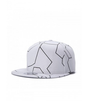 Sunlitro Unisex Flat Bill Hip Hop Hat Snapback Baseball Cap - White 033-1 - C01880E0S7M