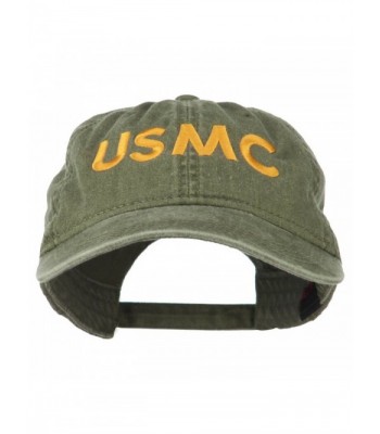USMC Letter Embroidered Washed Cap - Olive - CB11LUGZNJ3