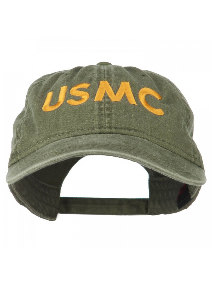 USMC Letter Embroidered Washed Cap - Olive - CB11LUGZNJ3