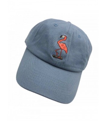 SY Baseball Cap Flamingo Small Embroidered Dad hats Adjustable Snapback Cotton Unisex - Denim - CF187G7ESLX