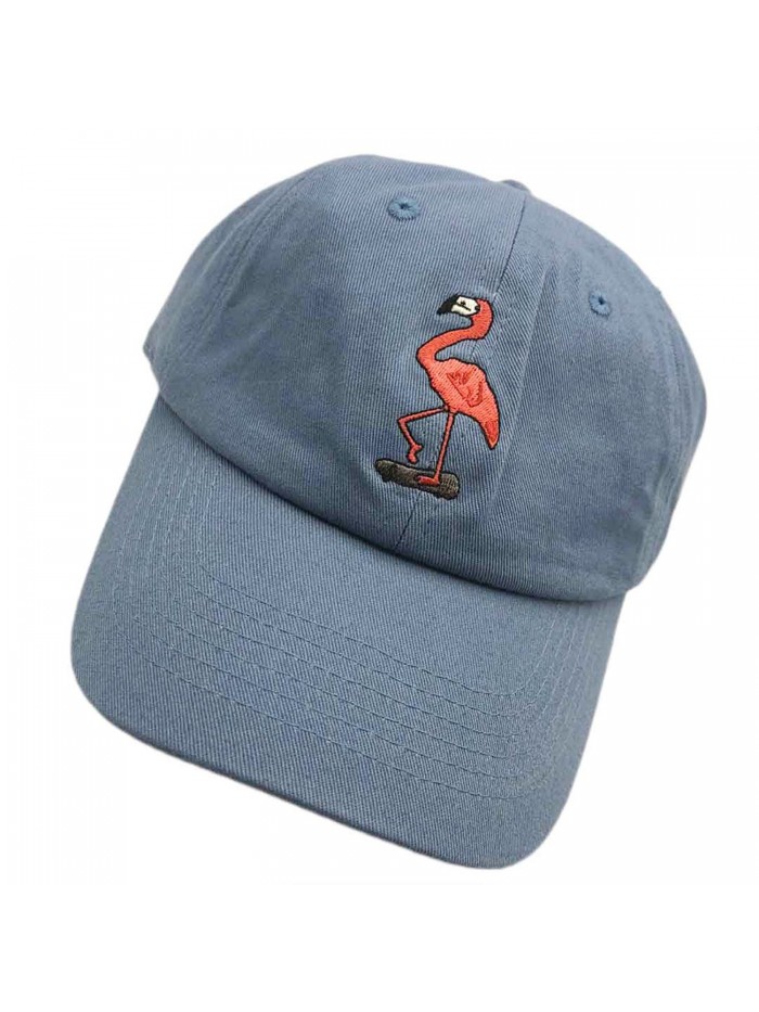 SY Baseball Cap Flamingo Small Embroidered Dad hats Adjustable Snapback Cotton Unisex - Denim - CF187G7ESLX