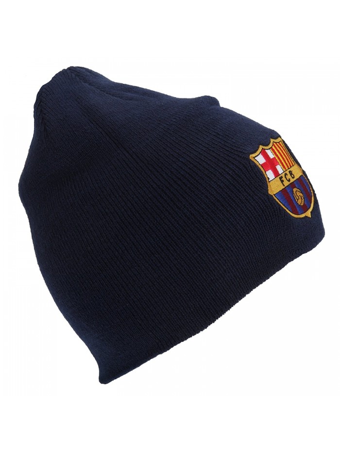 FC Barcelona Official Core Winter Soccer/Football Crest Beanie Hat - Navy - CB121V0LMSN