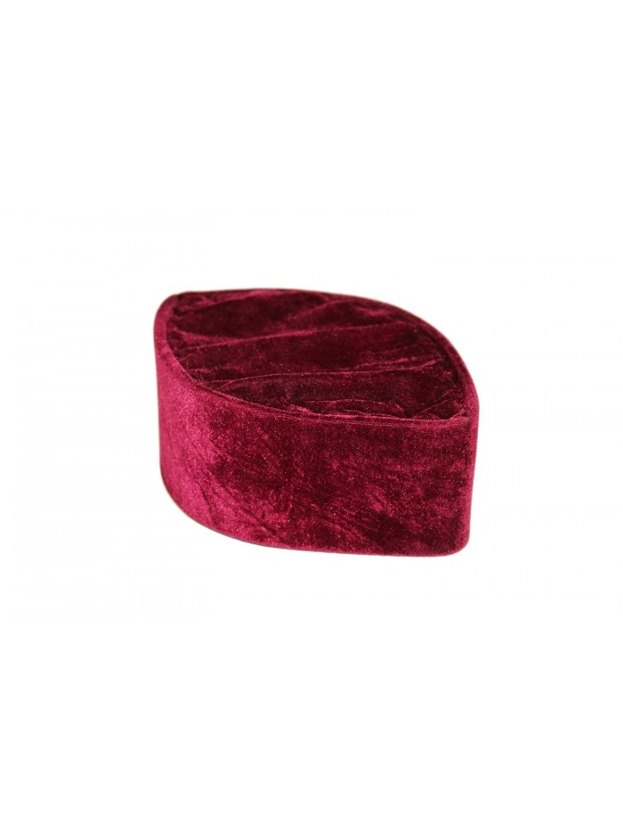 Oga Faaji African Native Hat Foldable Velvet Hat - Light Burgandy - C9185N4DR3Z