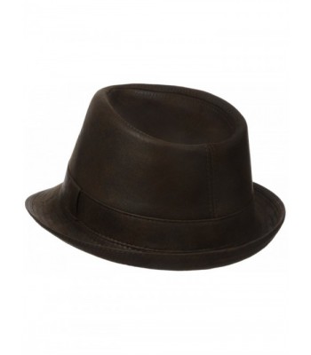 Henschel Ultra Suede Leather Fedora Distressed