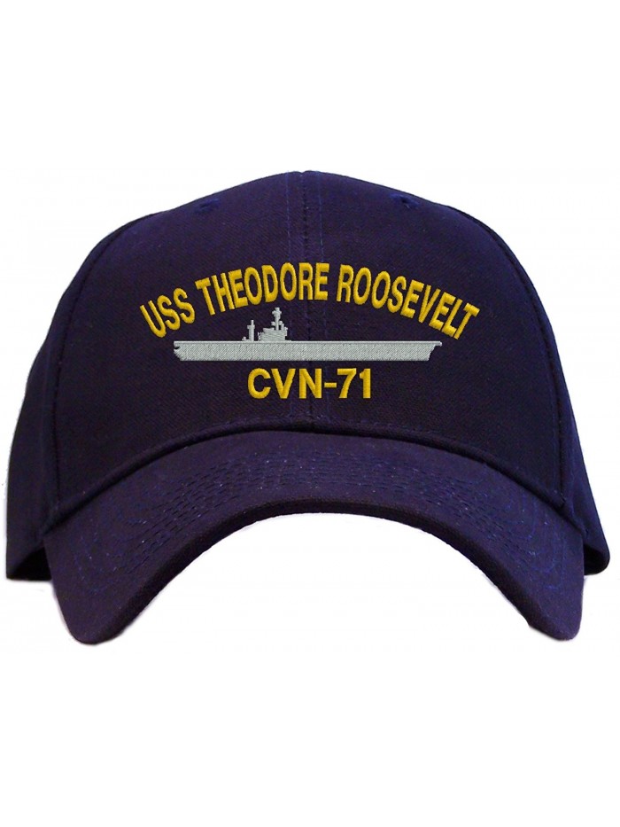USS Theodore Roosevelt CVN-71 Embroidered Baseball Cap - Navy - C811EW71L89