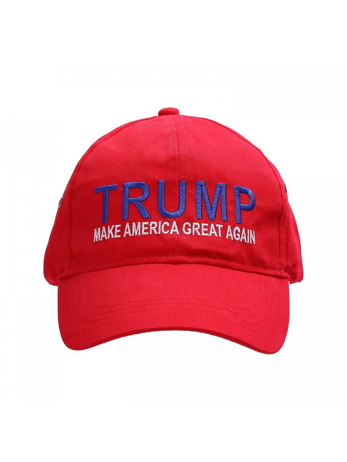 Donald Trump 2016 Adjustable Adult Unisex Cap "MAKE AMERICA GREAT AGAIN!" Beautiful EMBROIDERED Text - Red - C4129SP2AZL