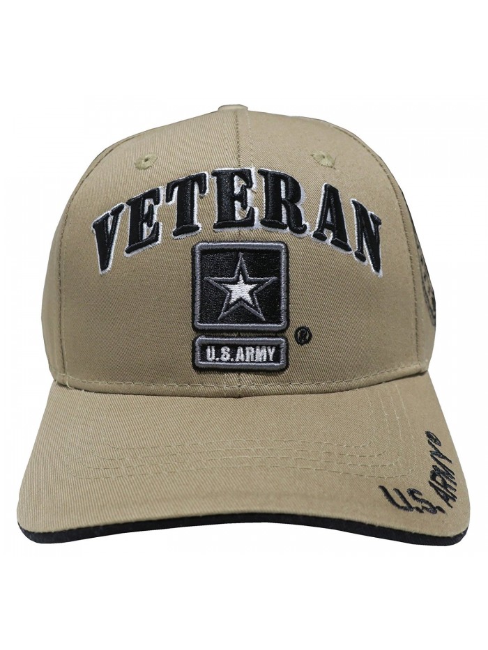 TL MILITARY CAPS Military Baseball Caps For Veterans- Retired- and Active Duty - Veteran Army Star Khaki - C8182SC83S6