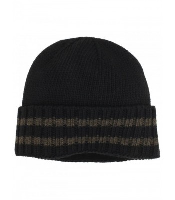 Chaos Time Ragg Wool Cuffed Stripe Beanie - Heather Black - C1119848QYX