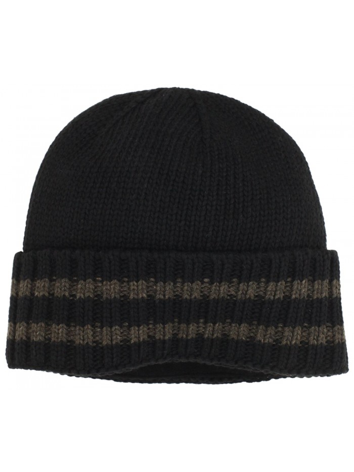 Chaos Time Ragg Wool Cuffed Stripe Beanie - Heather Black - C1119848QYX